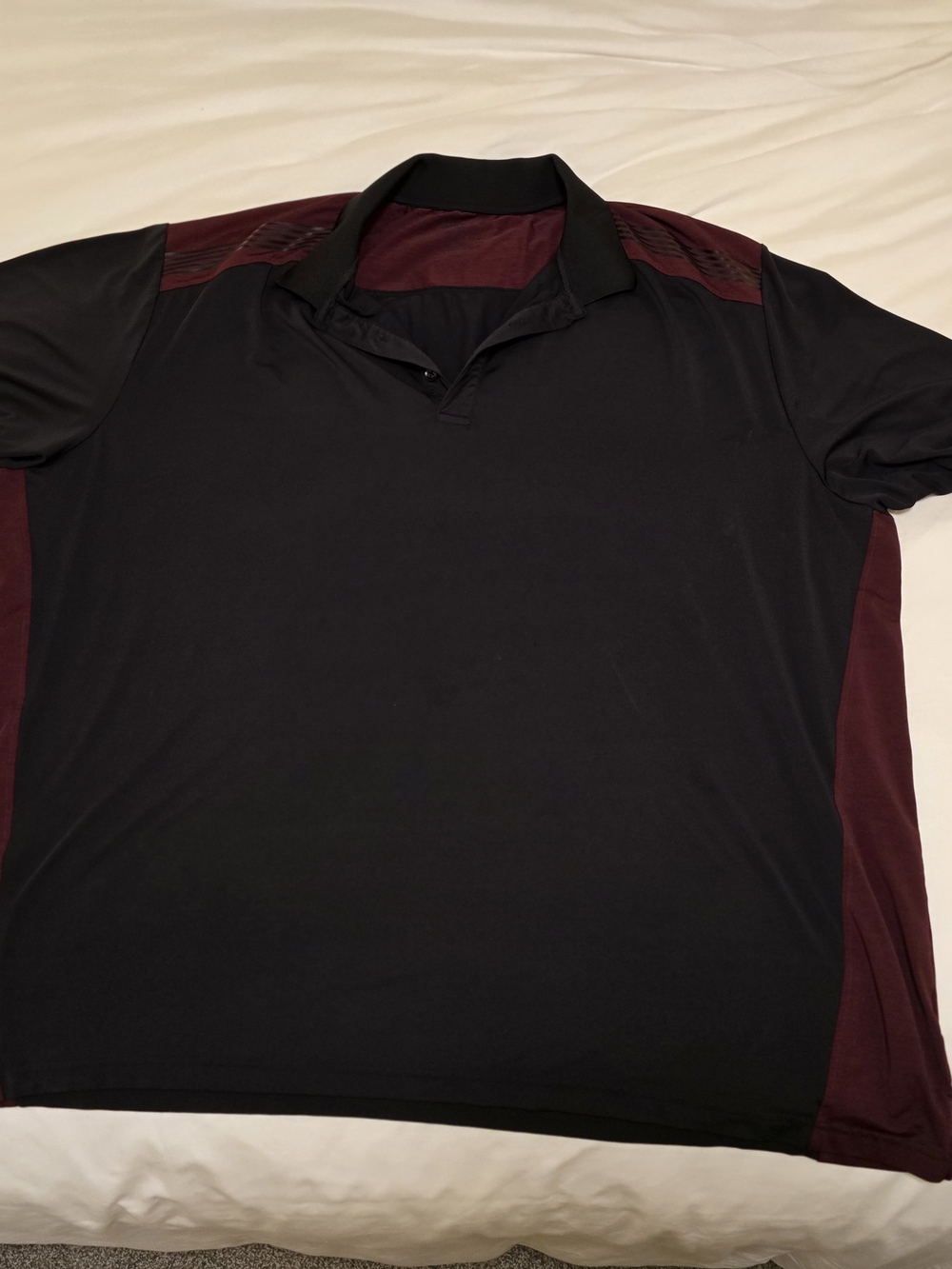 NXT Black and Burgundy Performance Polo